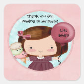 Feestmeisje Schattige Sticker (Voorkant)