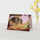 feestmeisje wenskaart kaart (Gele Bloem)