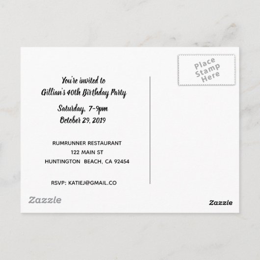  feestmeisjes briefkaart (Achterkant)