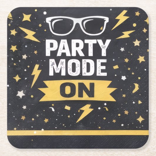 Feestmodus Aan Verjaardagsfeest Drank Onderzetter (Voorkant)
