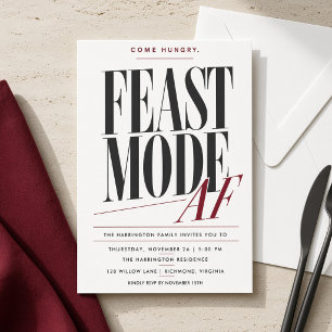 Feestmodus AF Thanksgiving-dinerfeest Kaart