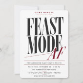 Feestmodus AF Thanksgiving-dinerfeest Kaart (Voorkant)