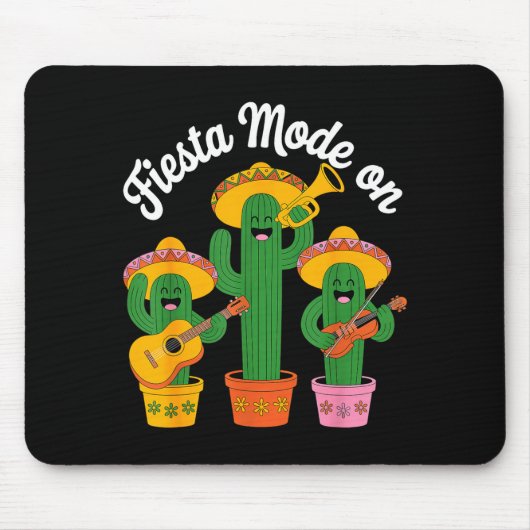 Feestmodus cactusband cinco de mayo grappige Mexic Muismat (Voorkant)