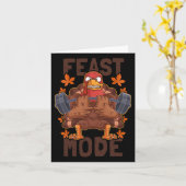 Feestmodus Gewichtsverhoging Turkije Dag Thanksgiv Kaart (Gele Bloem)