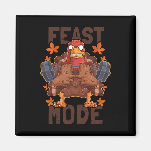 Feestmodus Gewichtsverhoging Turkije Dag Thanksgiv Magneet (Voorkant)
