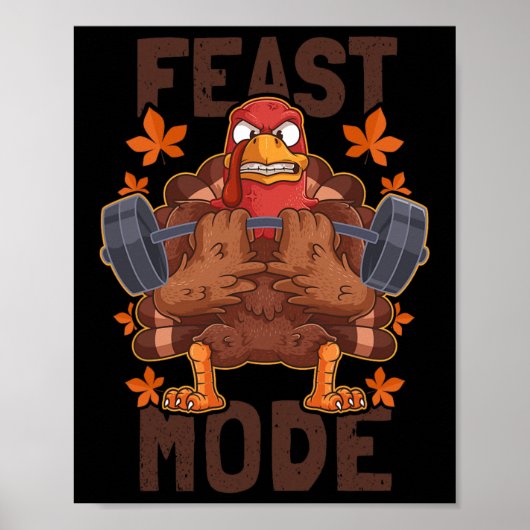 Feestmodus Gewichtsverhoging Turkije Dag Thanksgiv Poster (Voorkant)
