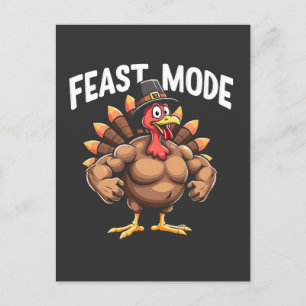 Feestmodus Grappige Thanksgiving Turkije Fitnessma Briefkaart