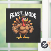 Feestmodus Grappige Thanksgiving Turkije Fitnessma Raamsticker (Huis)