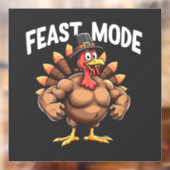 Feestmodus Grappige Thanksgiving Turkije Fitnessma Raamsticker (Vel 2)