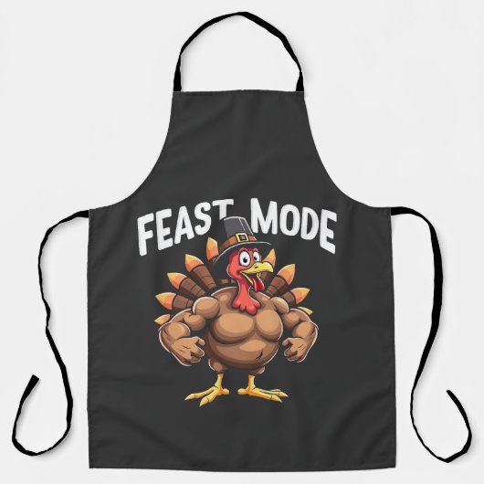 Feestmodus Grappige Thanksgiving Turkije Fitnessma Schort (Voorkant)