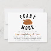 Feestmodus | Thanksgiving Turkije Diner Kaart (Voorkant)