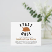 Feestmodus | Thanksgiving Turkije Diner Kaart (Staand voorkant)