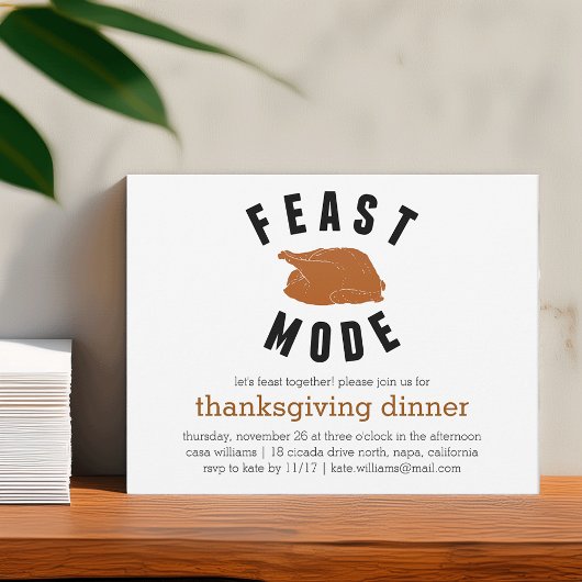 Feestmodus | Thanksgiving Turkije Diner Kaart