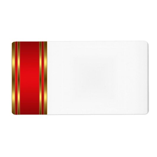 Feestnaam Tag Label goud rood (Voorkant)
