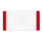 Feestnaam Tag Label Rood Wit (Voorkant)