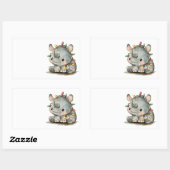 feestneus rechthoekige sticker (Vel)