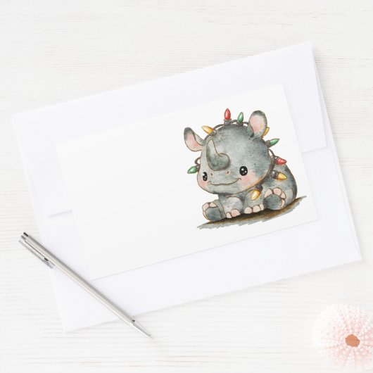 feestneus rechthoekige sticker (Envelop)