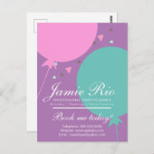 Feestorganisator Verjaardagsplanning Ballon Confet Briefkaart (Voorkant / Achterkant)