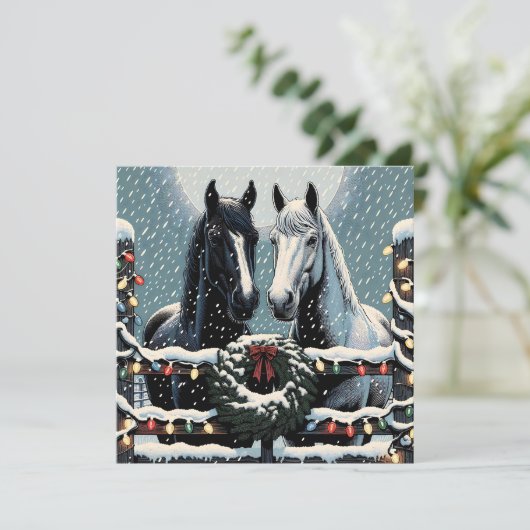 Feestpaarden | vrolijk kerstfeest (Staand voorkant)