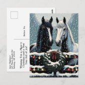 Feestpaarden | vrolijk kerstfeest briefkaart (Voorkant / Achterkant)