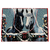 Feestpaarden | vrolijk kerstfeest groot cadeauzakje (Voorkant)