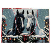 Feestpaarden | vrolijk kerstfeest groot cadeauzakje (Achterkant)