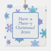 Feestpaarden | vrolijk kerstfeest keramisch ornament (Achterkant)