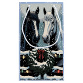 Feestpaarden | vrolijk kerstfeest klein cadeauzakje (Achterkant)