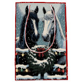 Feestpaarden | vrolijk kerstfeest medium cadeauzakje (Voorkant)