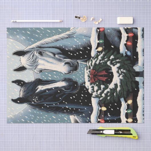 Feestpaarden | vrolijk kerstfeest tissuepapier (Craft)