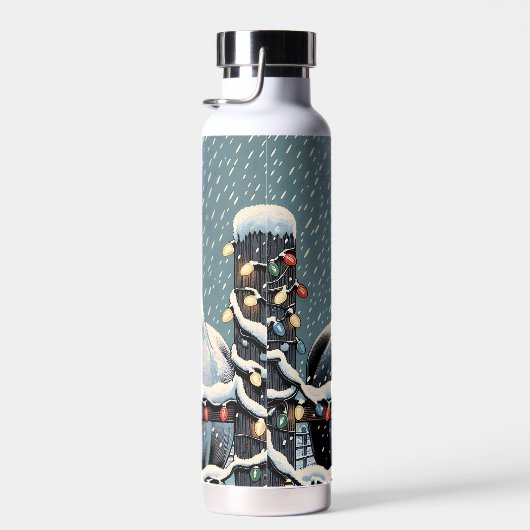 Feestpaarden | vrolijk kerstfeest waterfles (Rechts)