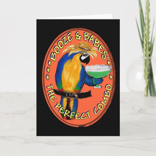 Feestpapegaai Feestdagen Kaart (Voorkant)