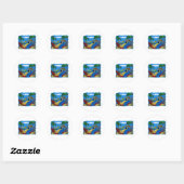 FEESTPAPEGAAI RONDE STICKER (Vel)