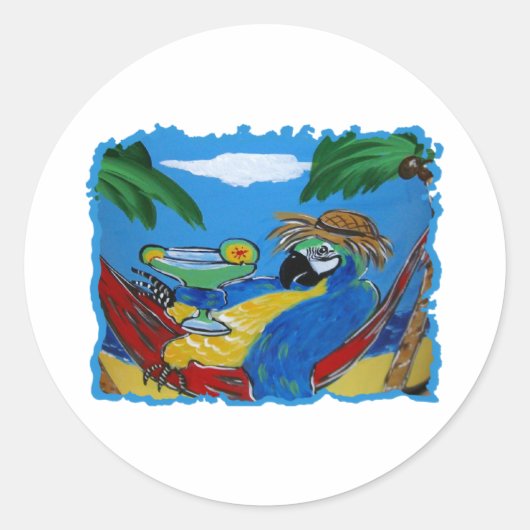 FEESTPAPEGAAI RONDE STICKER (Voorkant)