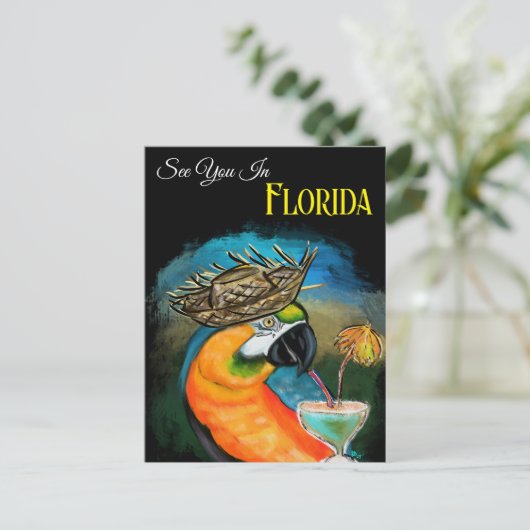 Feestpapegaaien Briefkaart (Staand voorkant)