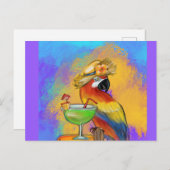 Feestpapegaaien Briefkaart (Voorkant / Achterkant)