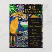 Feestpapegaaien Briefkaart (Voorkant)