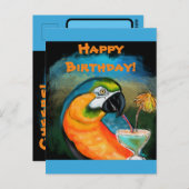 Feestpapegaaien Briefkaart (Voorkant / Achterkant)