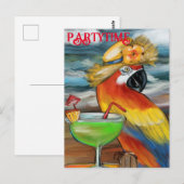 Feestpapegaaien Briefkaart (Voorkant / Achterkant)