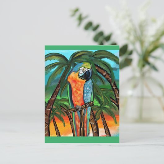 Feestpapegaaien Briefkaart (Staand voorkant)