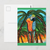 Feestpapegaaien Briefkaart (Voorkant / Achterkant)