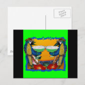 Feestpapegaaien Briefkaart (Voorkant / Achterkant)