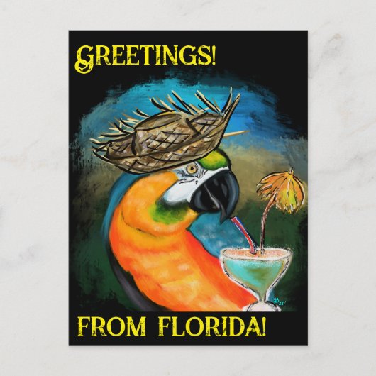 Feestpapegaaien Briefkaart (Voorkant)