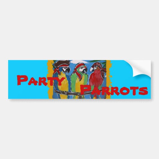 Feestpapegaaien Bumpersticker (Voorkant)