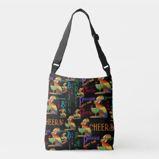 Feestpapegaaien Crossbody Tas (Voorkant)