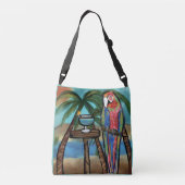 Feestpapegaaien Crossbody Tas (Achterkant)