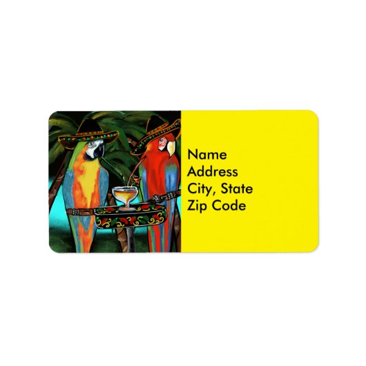 Feestpapegaaien    etiket (Voorkant)