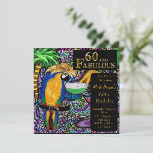 Feestpapegaaien Kaart (Staand voorkant)