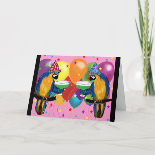 Feestpapegaaien Kaart (Voorkant)