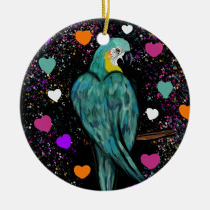 FEESTPAPEGAAIEN KERAMISCH ORNAMENT